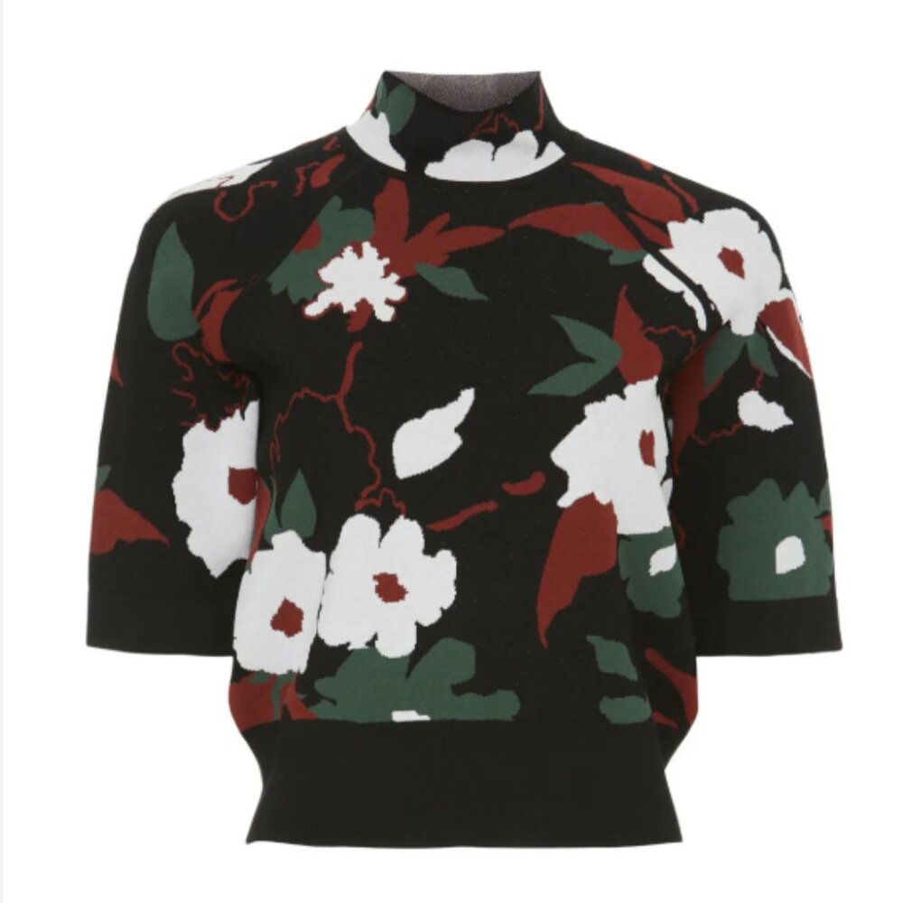 Multi-Color Floral Knit Turtleneck Shirt by Tanya Taylor - The "Rachel Sweater"